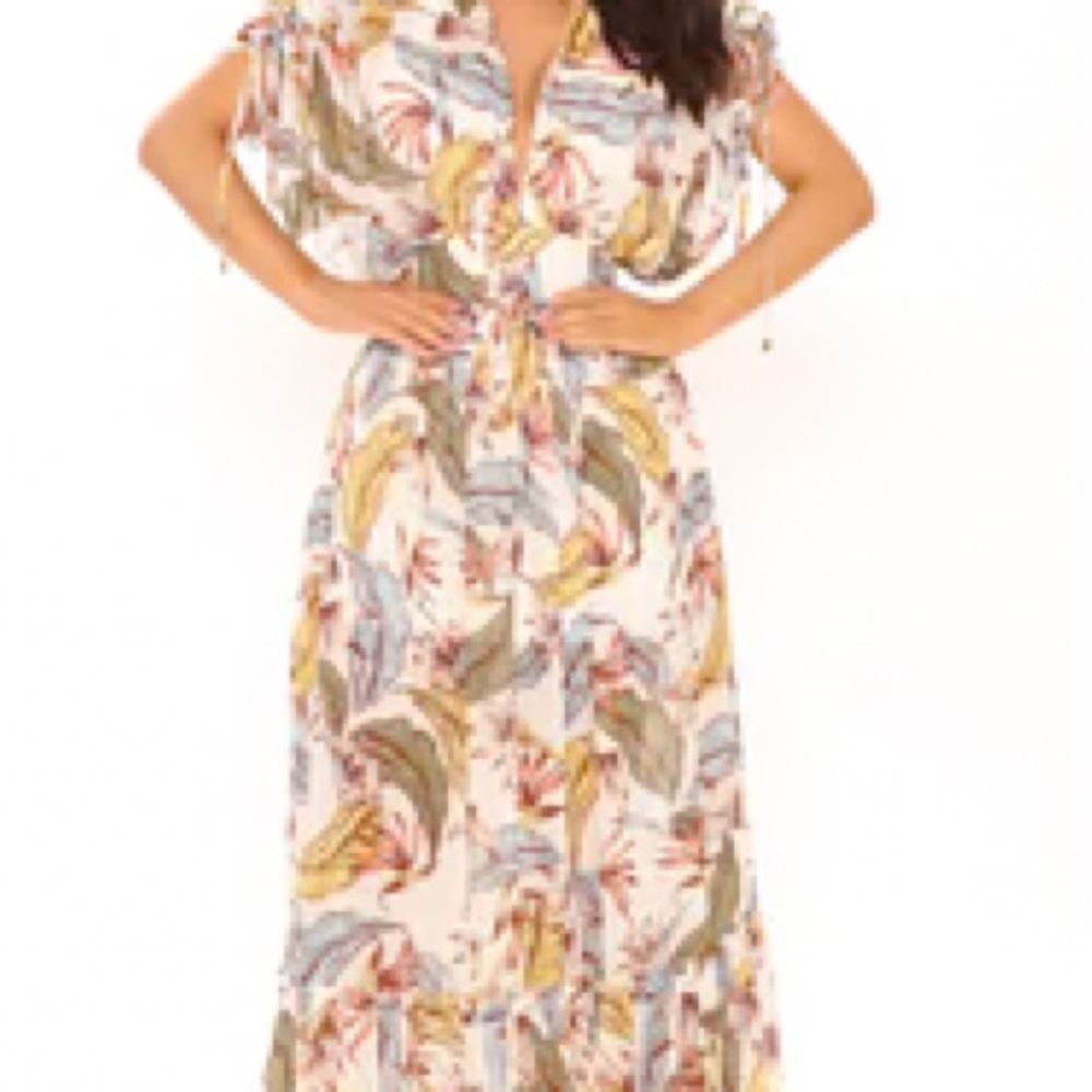 Fashion Nova floral  Ruffled Maxi Dress